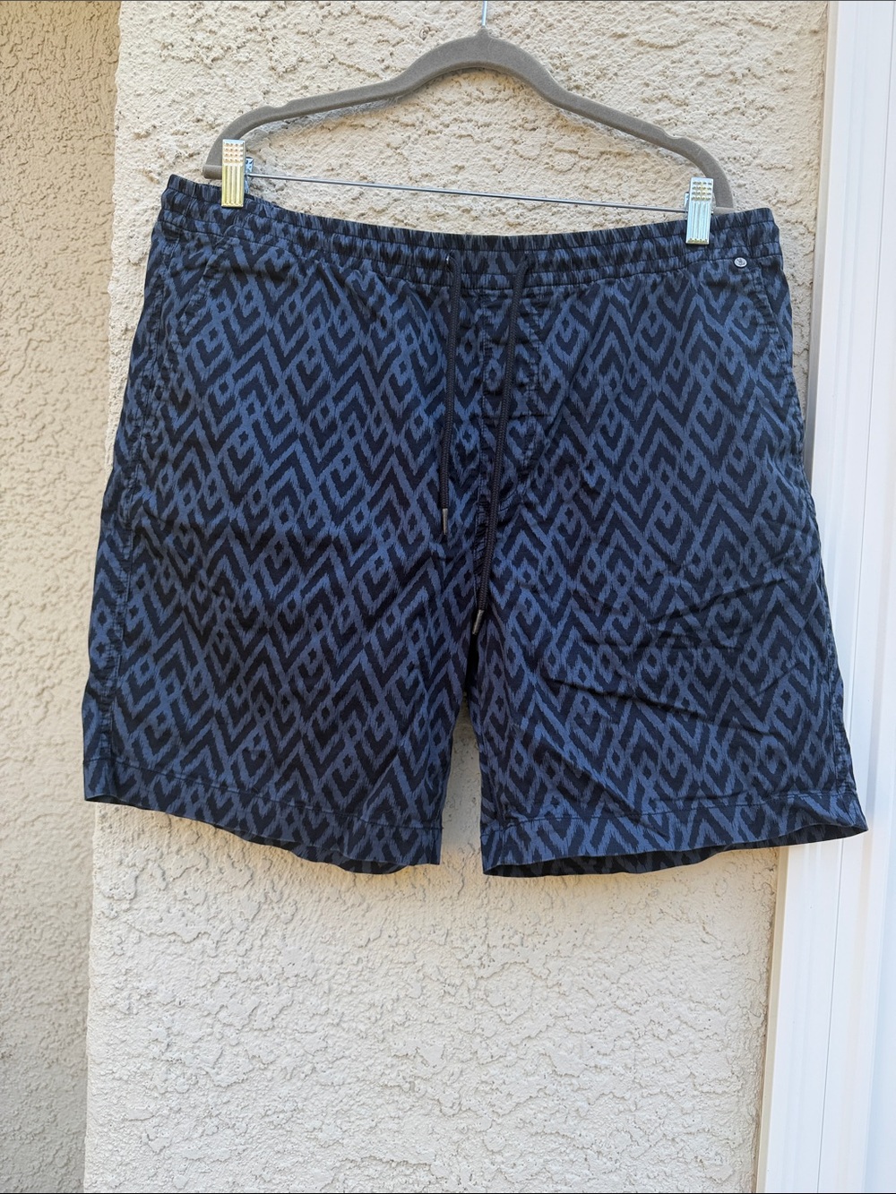 Psycho Bunny Men's Blue Ikat Print Shorts Size XL